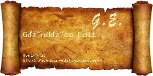 Göndöcs Edit névjegykártya